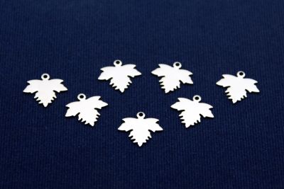 14x15 mm YAPRAK DESENLİ PUL, NİKEL KAPLAMALI PİRİNÇ #1351N - 2