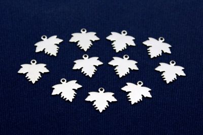 14x15 mm YAPRAK DESENLİ PUL, NİKEL KAPLAMALI PİRİNÇ #1351N - 3