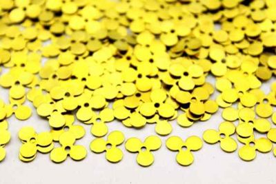 8 mm ÇİÇEK DESENLİ ORTADAN DELİK PUL, HAM PİRİNÇ #636H - 2