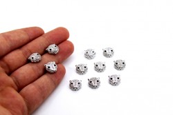 10x11 mm KURU KAFA ZİRCON TAŞ BİLEKLİK ve KOLYE AKSESUARI, NİKEL - Thumbnail