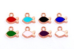10x11.5 mm, MİNELİ BALIK TAKI APARATI, ROSE KAPLAMA, #M14R - ERTÜRK