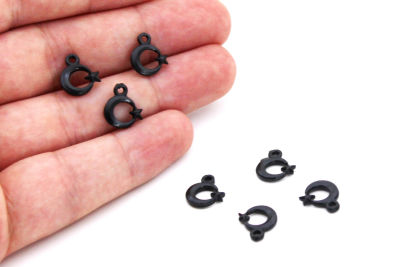 10x12 mm AY YILDIZ DESENLİ SALLANTI ZAMAK DÖKÜM, SİYAH RENK - 3