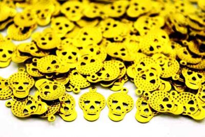 10x17 mm KURU KAFA DESENLİ TEK DELİK PUL, HAM PİRİNÇ #782H - 2