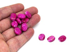 10x13 mm, OVAL PLASTİK BONCUK, PEMBE RENK - Thumbnail