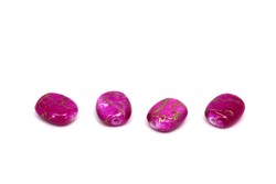 10x13 mm, OVAL PLASTİK BONCUK, PEMBE RENK - Thumbnail