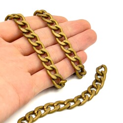 10x14 mm, ALÜMİNYUM ZİNCİR, ANTİK SARI RENK, 1. KALİTE KARARMAZ, TEL KALINLIĞI 2.5 mm, AZ162AS - ERTÜRK