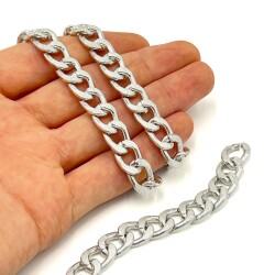 10x14 mm, ALÜMİNYUM ZİNCİR, GÜMÜŞ RENK, 1. KALİTE KARARMAZ, TEL KALINLIĞI 2.5 mm, AZ162G - ERTÜRK