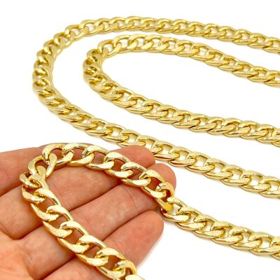 10x14 mm, ALÜMİNYUM ZİNCİR, SARI RENK, 1. KALİTE KARARMAZ, TEL KALINLIĞI 2.5 mm, AZ162SA - 2