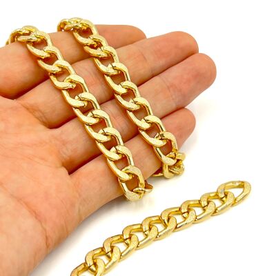 10x14 mm, ALÜMİNYUM ZİNCİR, SARI RENK, 1. KALİTE KARARMAZ, TEL KALINLIĞI 2.5 mm, AZ162SA - 1