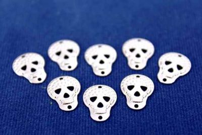 10x14 mm KURU KAFA DESENLİ İKİ DELİK PUL, NİKEL KAPLAMA PİRİNÇ #781N - 2