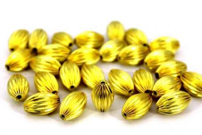 10x16 mm ÇİZGİLİ OVAL, HAM PRİNÇ #337H - 2