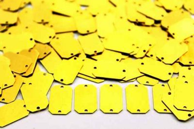10x16 mm DİKDÖRTGEN İKİ DELİK PUL, HAM PİRİNÇ #801H - 2