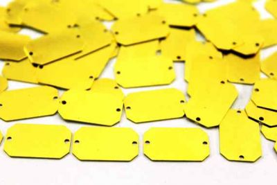 12x19 mm DİKDÖRTGEN İKİ DELİK PUL, HAM PİRİNÇ #814H - 2