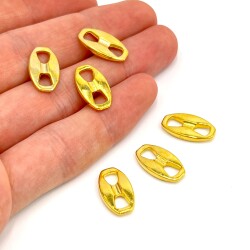 10x17 mm, ANAHTARLIK APARATI, BADEM, SARI KAPLAMA, ZAMAK - ERTÜRK