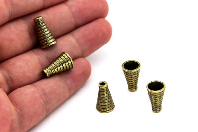 ERTÜRK - 10x17 mm FULAR UCU HUNİ APARAT ZAMAK DÖKÜM, ANTİK SARI RENK