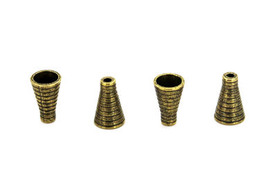 10x17 mm FULAR UCU HUNİ APARAT ZAMAK DÖKÜM, ANTİK SARI RENK - 2