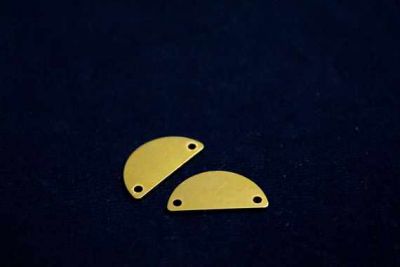 10x20 mm DESENLİ İKİ DELİK PUL, HAM PİRİNÇ #966H - 2