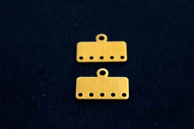 10x20 mm DİKDÖRTGEN ALTI DELİK PUL, HAM PİRİNÇ #1031H - 2