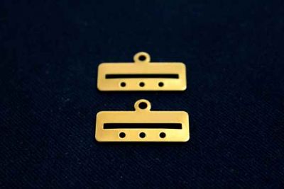 10x25 mm DİKDÖRTGEN DÖRT DELİK PUL, HAM PİRİNÇ #1035H-DÖRT-DELİK - 2