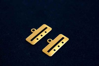 10x25 mm DİKDÖRTGEN DÖRT DELİK PUL, HAM PİRİNÇ #1035H-DÖRT-DELİK - 3