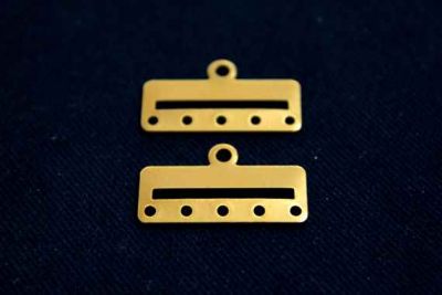 10x25 mm DİKDÖRTGEN ALTI DELİK PUL, HAM PİRİNÇ #1035H