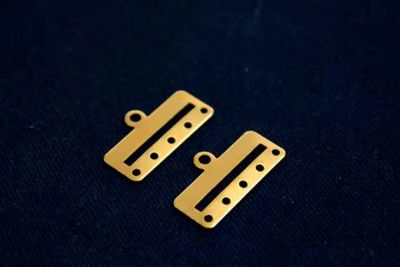 10x25 mm DİKDÖRTGEN ALTI DELİK PUL, HAM PİRİNÇ #1035H - 2