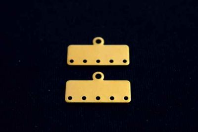 10x25 mm DİKDÖRTGEN ALTI DELİK PUL, HAM PİRİNÇ #1030H - 2