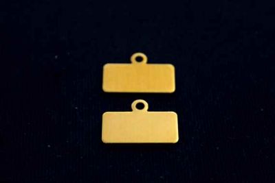 10x20 mm DİKDÖRTGEN TEK DELİK PUL, HAM PİRİNÇ #1026H - 2