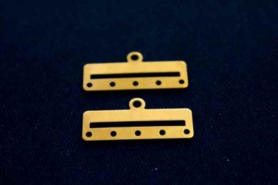 10x30 mm DİKDÖRTGEN ALTI DELİK PUL, HAM PİRİNÇ #1034H - 2