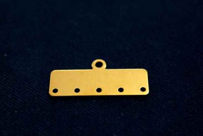 10x30 mm DİKDÖRTGEN ALTI DELİK PUL, HAM PİRİNÇ #1029H - 2