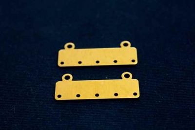 10x35 mm DİKDÖRTGEN YEDİ DELİK PUL, HAM PİRİNÇ #1038H - 2