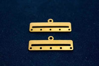 10x35 mm DİKDÖRTGEN ALTI DELİK PUL, HAM PİRİNÇ #1033H - 2