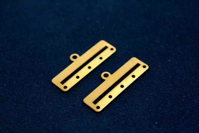 10x35 mm DİKDÖRTGEN ALTI DELİK PUL, HAM PİRİNÇ #1033H - 3