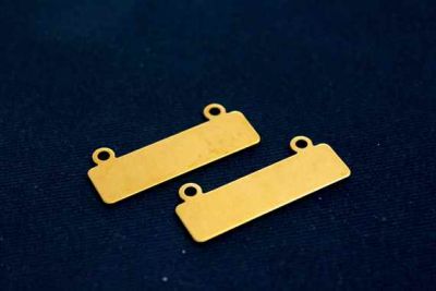 10x35 mm DİKDÖRTGEN İKİ DELİK PUL, HAM PİRİNÇ #1041H - 3