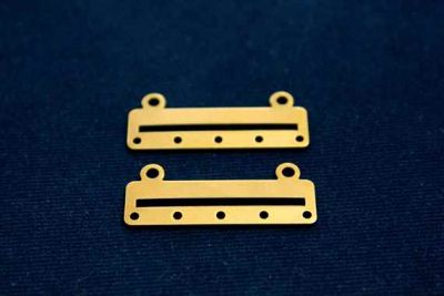 10x35 mm DİKDÖRTGEN YEDİ DELİK PUL, HAM PİRİNÇ #1040H - 2
