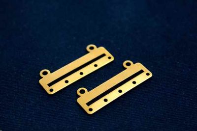 10x35 mm DİKDÖRTGEN YEDİ DELİK PUL, HAM PİRİNÇ #1040H - 3