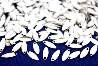 10x4 mm OVAL DESENLİ TEK DELİK PUL, NİKEL KAPLAMA PİRİNÇ #302-2N - 2