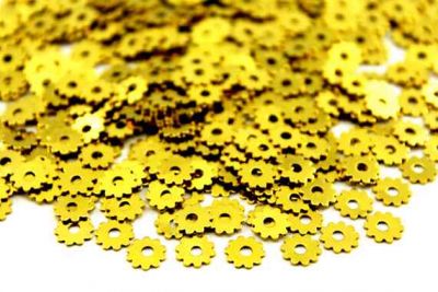 7 mm ÇARK DESENLİ ORTADAN DELİK PUL, HAM PİRİNÇ #305H - 2