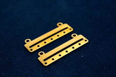 10x40 mm DİKDÖRTGEN DOKUZ DELİK PUL, HAM PİRİNÇ #1039H - 3