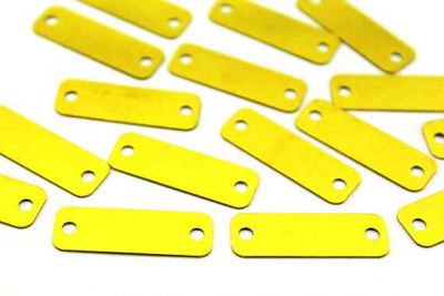 10x30 mm DİKDÖRTGEN İKİ DELİK PUL, HAM PİRİNÇ #716H-0.45-İKİ-DELİK - 2
