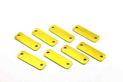 10x30 mm DİKDÖRTGEN İKİ DELİK PUL, HAM PİRİNÇ #716H-0.80-İKİ-DELİK - 2