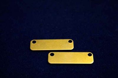 10x30 mm DİKDÖRTGEN İKİ DELİK PUL, HAM PİRİNÇ #1057H - 2
