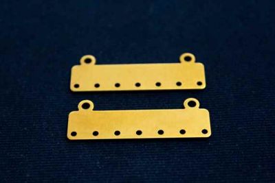 10x40 mm DİKDÖRTGEN DOKUZ DELİK PUL, HAM PİRİNÇ #1037H - 2
