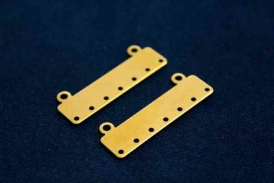 10x40 mm DİKDÖRTGEN DOKUZ DELİK PUL, HAM PİRİNÇ #1037H - 3