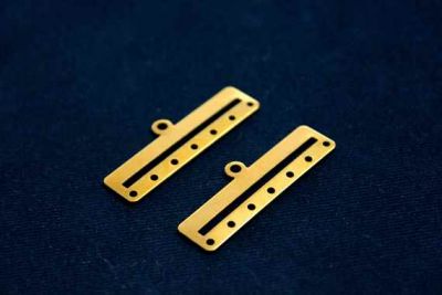 10x40 mm DİKDÖRTGEN SEKİZ DELİK PUL, HAM PİRİNÇ #1032H - 2