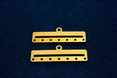 10x40 mm DİKDÖRTGEN SEKİZ DELİK PUL, HAM PİRİNÇ #1032H - 3
