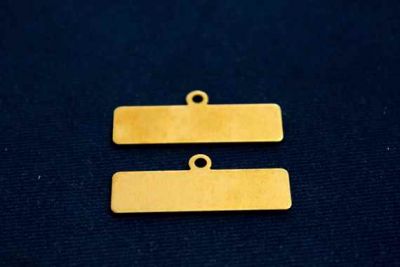 10x35 mm DİKDÖRTGEN TEK DELİK PUL, HAM PİRİNÇ #1023H - 2
