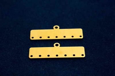 10x40 mm DİKDÖRTGEN SEKİZ DELİK PUL, HAM PİRİNÇ #1027H - 2