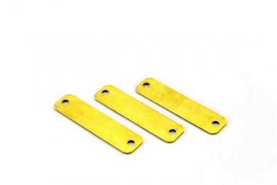10x40 mm DİKDÖRTGEN İKİ DELİK PUL, HAM PİRİNÇ #715H-0.80-İKİ-DELİK - 2