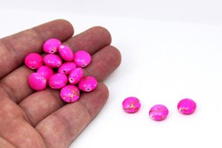 11 mm, YUVARLAK PLASTİK BONCUK, PEMBE RENK - Thumbnail